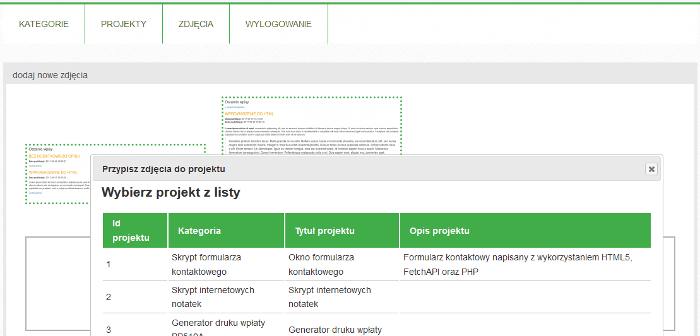 Zdjęcie projektu Skrypt internetowej galerii